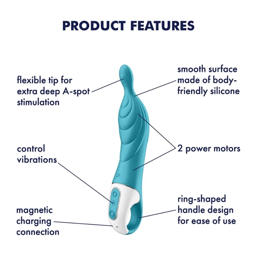 SATISFYER - VIBRADOR AMAZING 2 ASPOT TURQUESA | Pasio